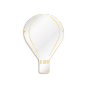Hot Air Balloon Arylic Wall Mirror With Wooden Back Home Decor Kids Bedroom Hot Air Balloon Decoration Hanging Safety Mirror