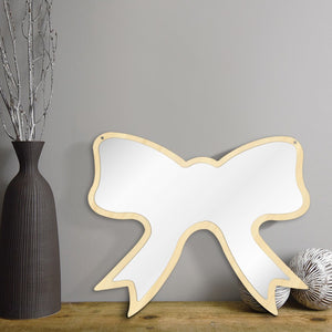 Butterfly Tie Wall Mirror With Wooden Back Nursery Wall Decor Hanging Wall Mirror For Living Room Unique Gift For Kids