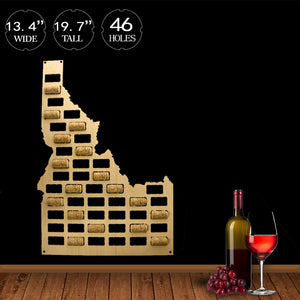 Idaho State Wine Cork Map Wooden Display Wall Map The Gem State Wall Art Wine Cork Holder Bottle Corks Trap Hanger Home Bar Gift
