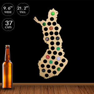 European Country Suomen Tasavalta Finland Beer Cap Map Patriotic Home Decor Bottle Cap Map Catcher Wine Caps Collection Art Gift