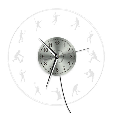 Badminton LED Lighting Wall Clock Acrylic Modern Wall Clock Glow in Dark With Color Changes Shuttlecock Player Decorative Clock