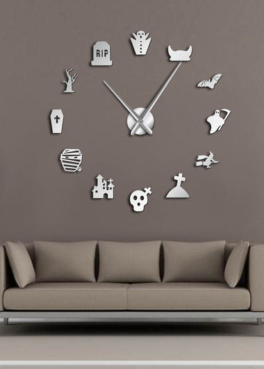 Halloween Party Horror DIY Giant Wall Clock Vintage Macabre Frameless Big Needle Clock Wall Watch Halloween Treats Decoration